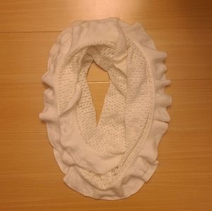 White infinity scarf with ruffles